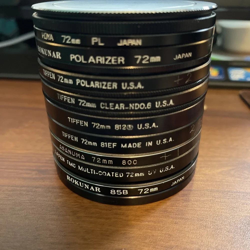 X9 Tiffen 72mm glass filters ,‎ hoya, rokunar,asanuma